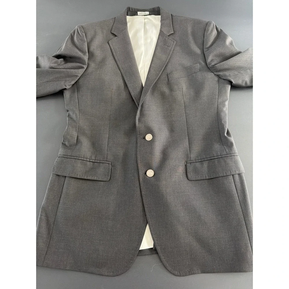 Dolce & Gabbana Mens Charcoal Gray Virgin Wool Blazer Made in Italy Sz 40R